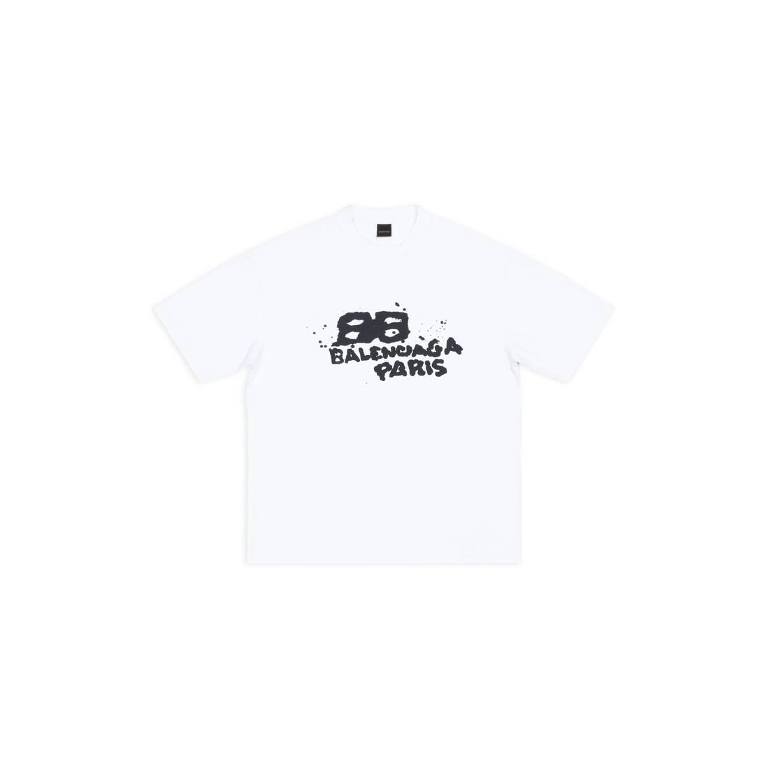 【包税】 BALENCIAGA巴黎世家 23秋冬 男士 短袖T恤 HAND DRAWN BB ICON中号版型T恤